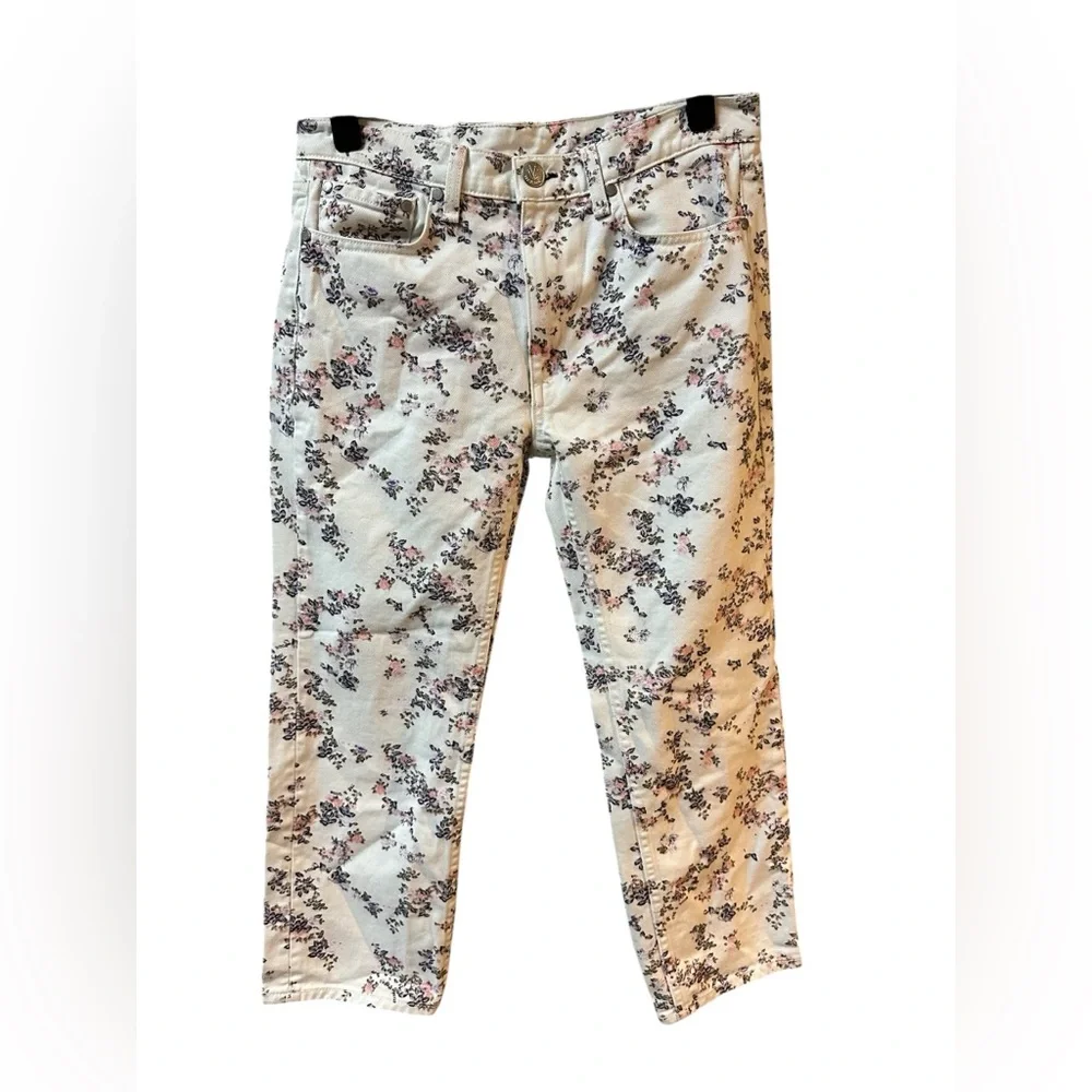 Rag and Bone Micro Floral Print Boyfriend Loose Cropped Jeans Sz 24 (Fits 25-26) - Picture 2 of 11